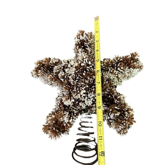 Faux Pine Cone Star Xmas Tree Topper lodge cabin farmhouse style woodsy 12x12 - Picture 4 of 7
